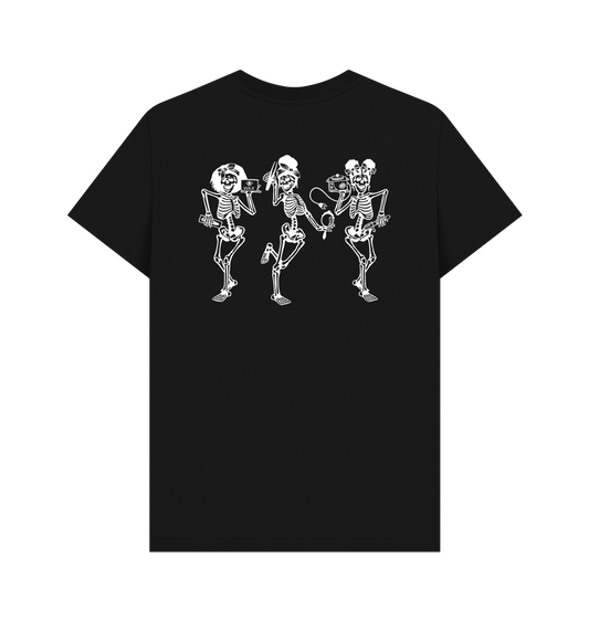 Black BACK DESIGN - 3 WAXING SKELETONS - WHITE